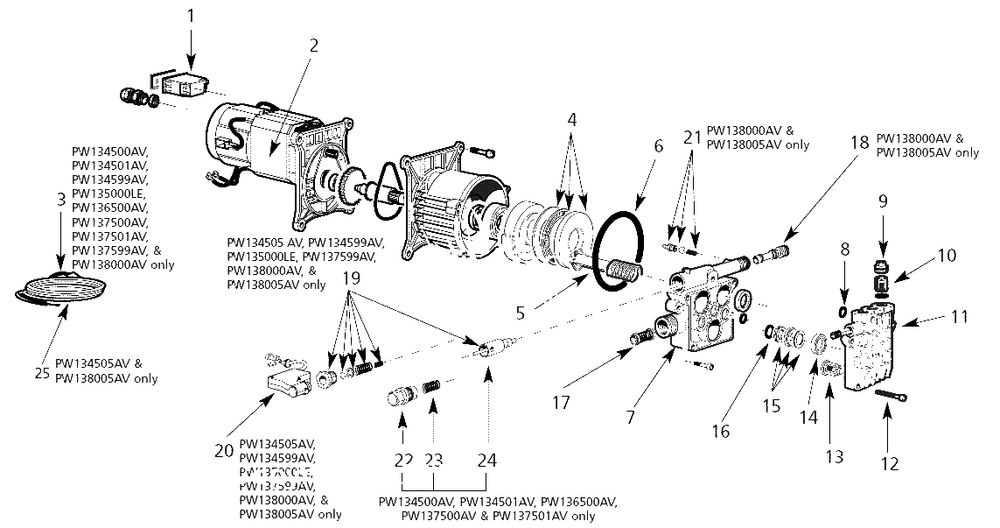 Pump Parts Diagram and Parts List for PW1380  Campbell Hausfeld Pressure Washer